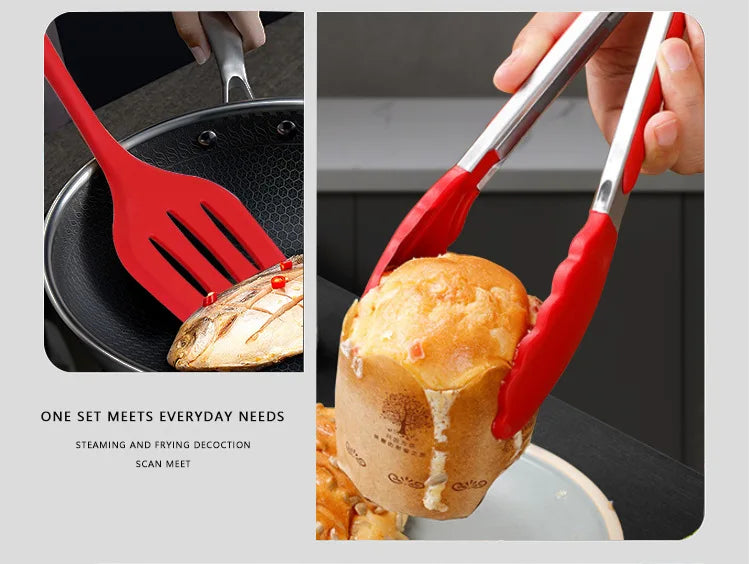 10 PCS Silicone Cookware Set||Kitchen Cooking Tools